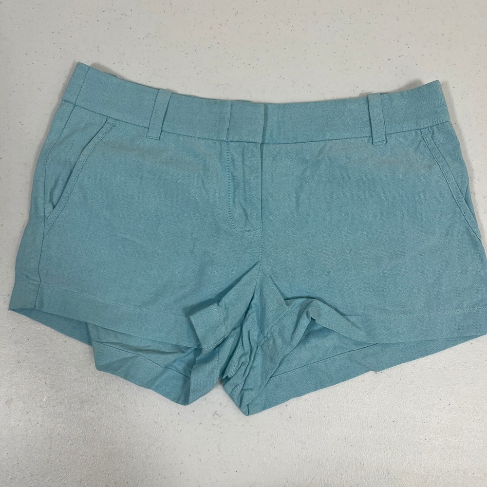 J.Crew Womens Chino Shorts Aqua Blue Size‎ 6 Cotton Blend Casual Summer